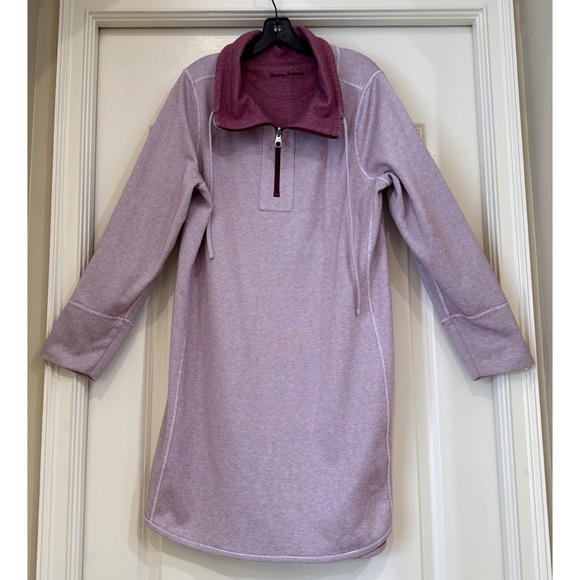 TOMMY BAHAMA Reversible Sun Fade Striped Pink Sweatshirt Dress Sz XL?Nautical - Picture 2 of 8